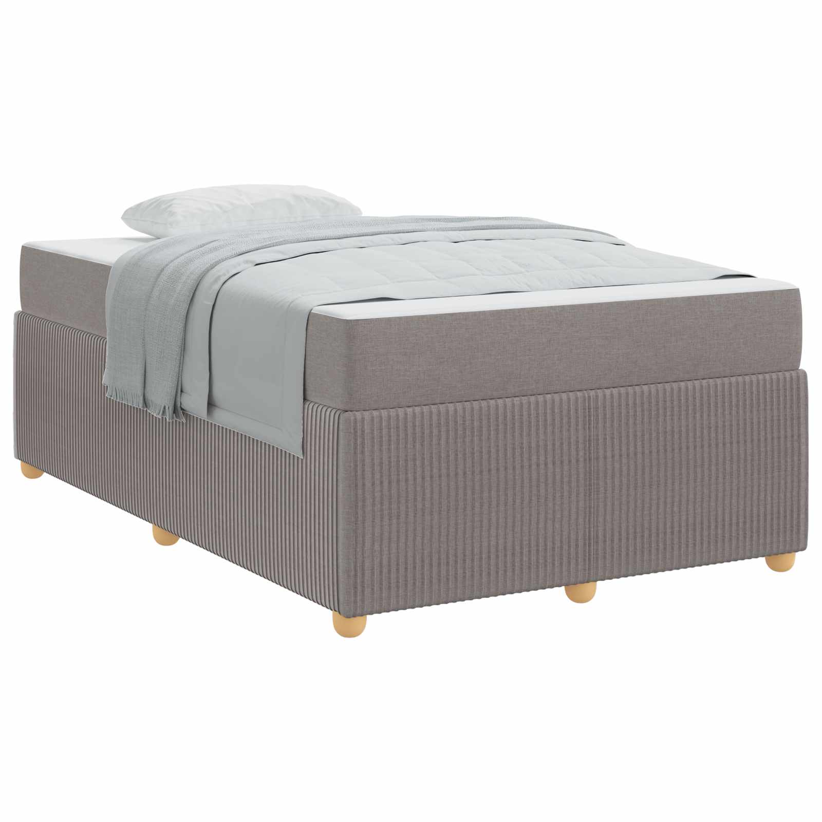 vidaXL Ramka łóżka z materacem Ciemnoszary 120 x 200 cm tkanina