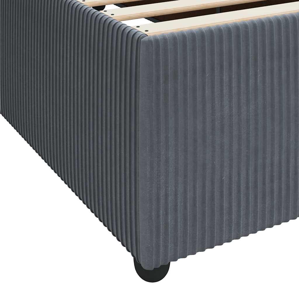 vidaXL Ramka łóżka z materacem Ciemnoszary 120 x 200 cm tkanina
