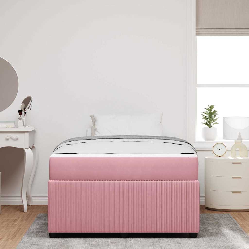 vidaXL Ramka łóżka z materacem Różowy 120 x 200 cm tkanina