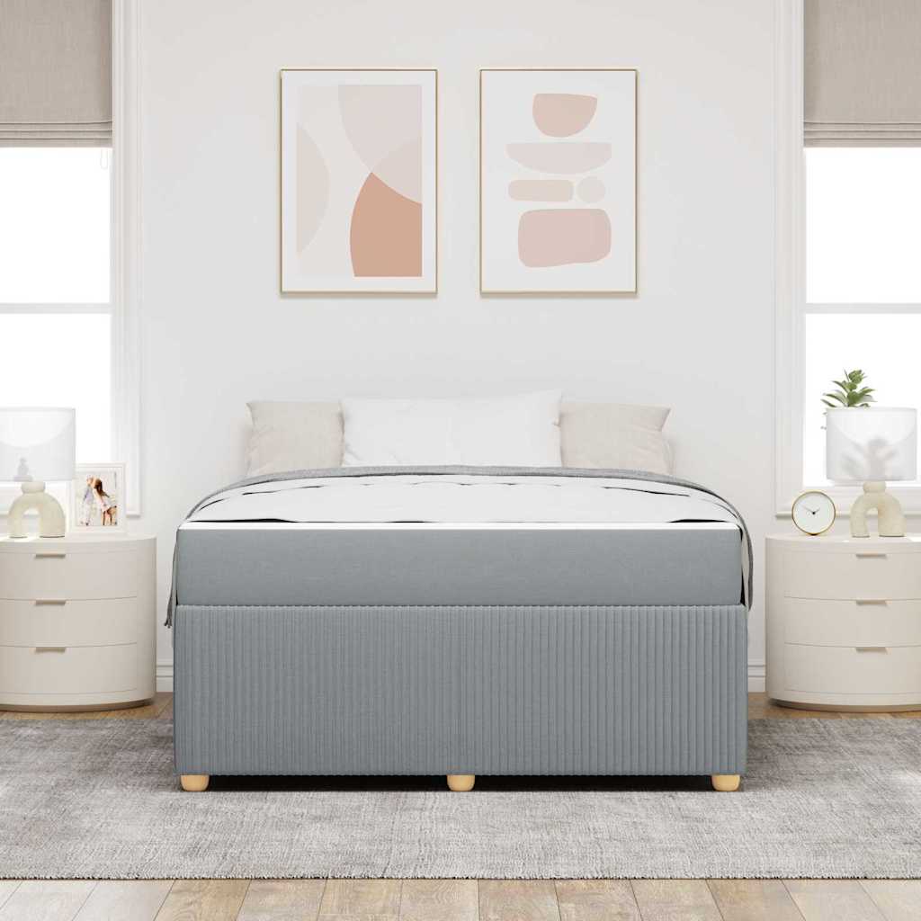 vidaXL Ramka łóżka z materacem Jasnoszary 140 x 200 cm tkanina