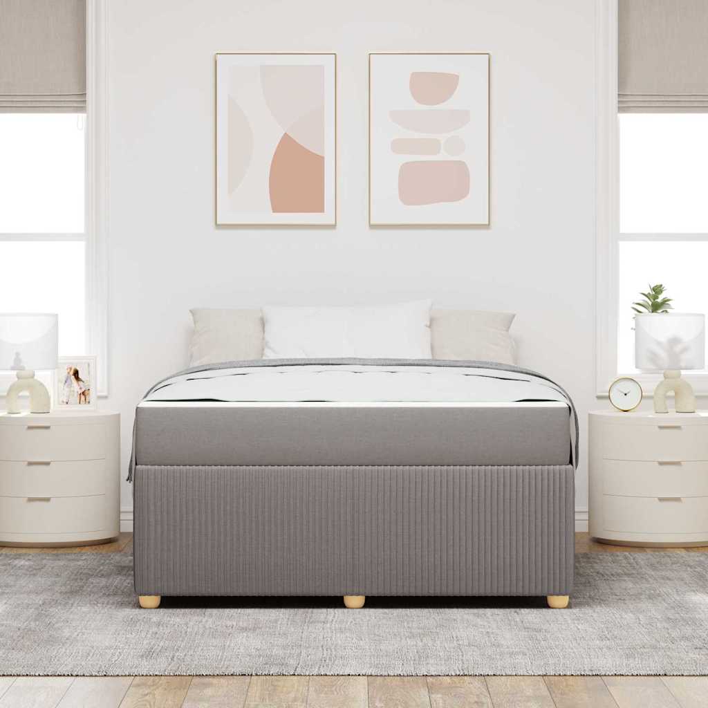 vidaXL Ramka łóżka z materacem Ciemnoszary 140 x 200 cm tkanina