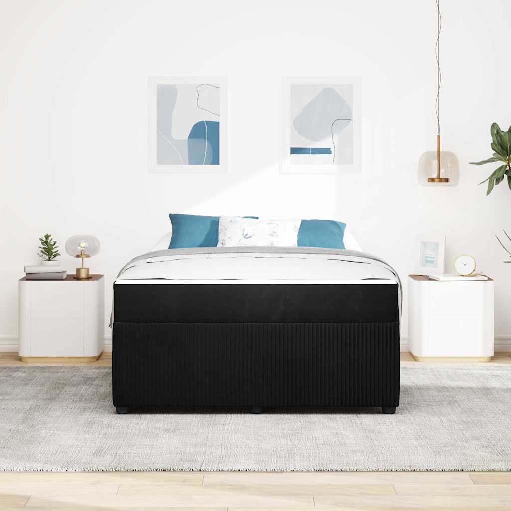 vidaXL Ramka łóżka z materacem Czarny 140 x 200 cm tkanina
