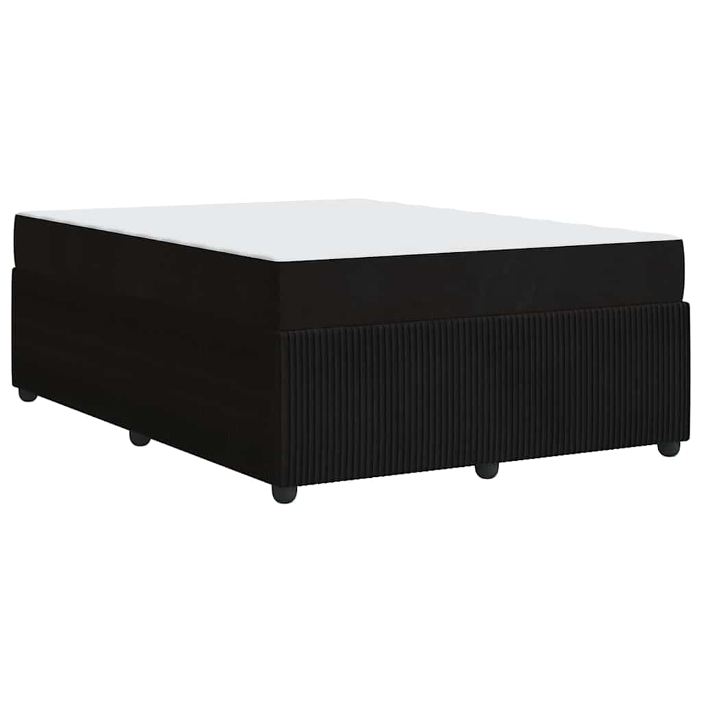 vidaXL Ramka łóżka z materacem Czarny 140 x 200 cm tkanina