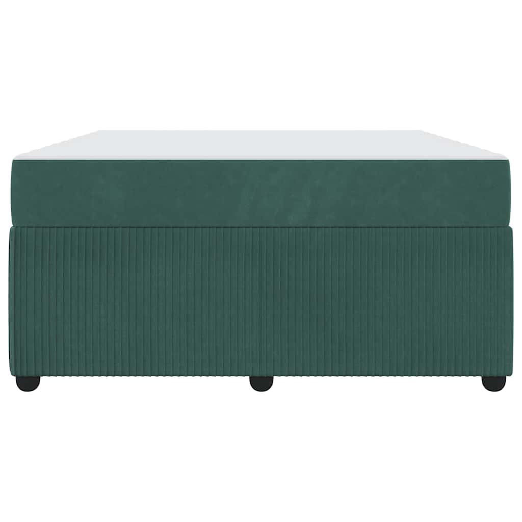 vidaXL Ramka łóżka z materacem Ciemna zieleń 140 x 200 cm tkanina