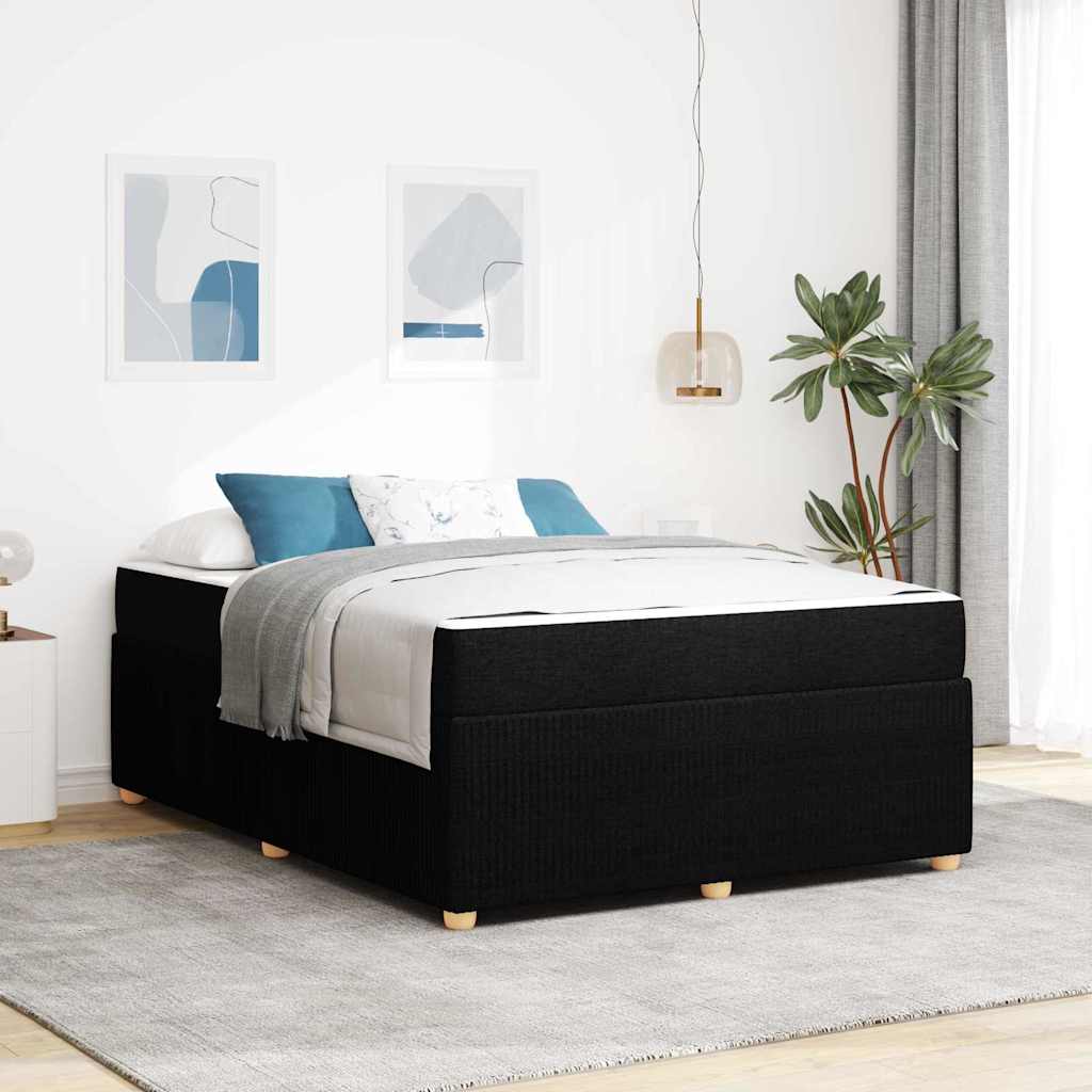 vidaXL Ramka łóżka z materacem Czarny 160 x 200 cm tkanina