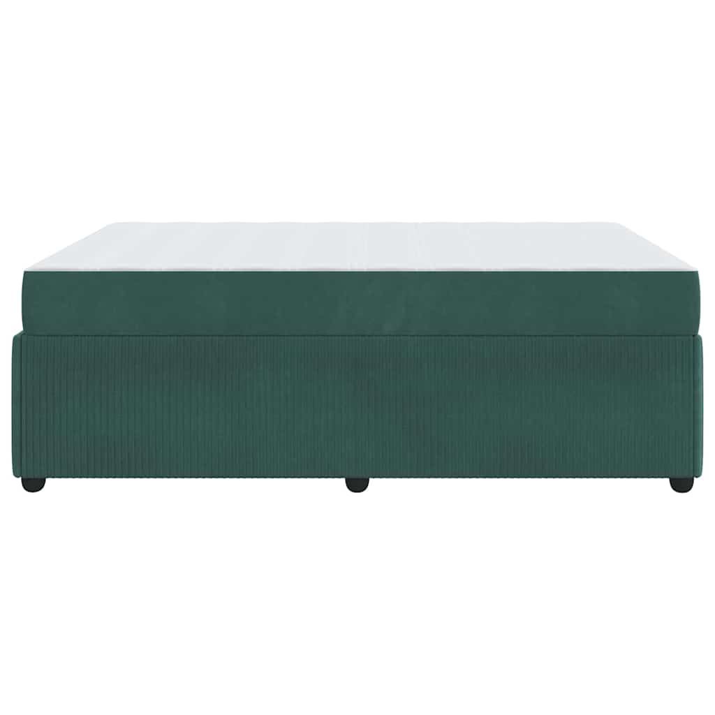 vidaXL Ramka łóżka z materacem Ciemna zieleń 160 x 200 cm tkanina
