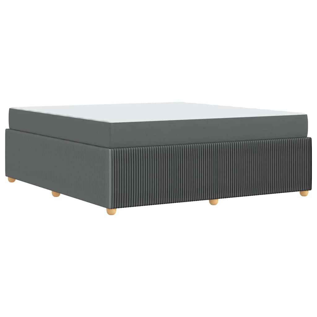 vidaXL Ramka łóżka z materacem Ciemnoszary 180 x 200 cm tkanina