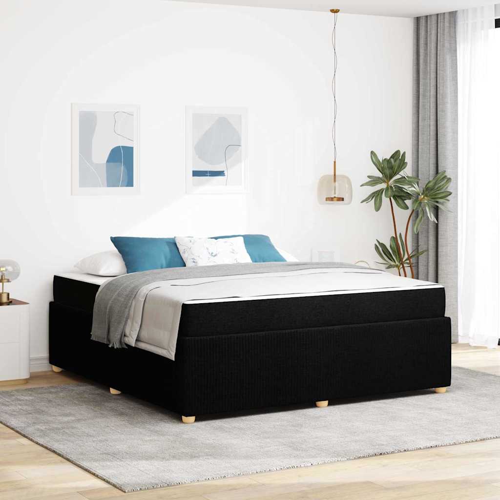 vidaXL Ramka łóżka z materacem Czarny 180 x 200 cm tkanina