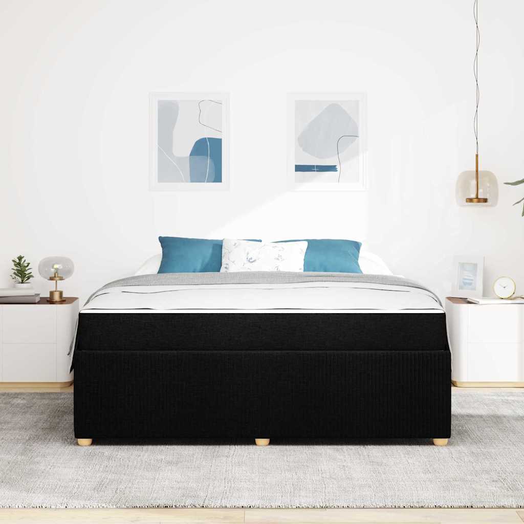 vidaXL Ramka łóżka z materacem Czarny 180 x 200 cm tkanina
