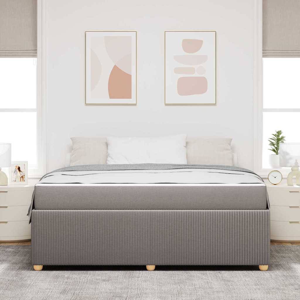 vidaXL Ramka łóżka z materacem Ciemnoszary 180 x 200 cm tkanina