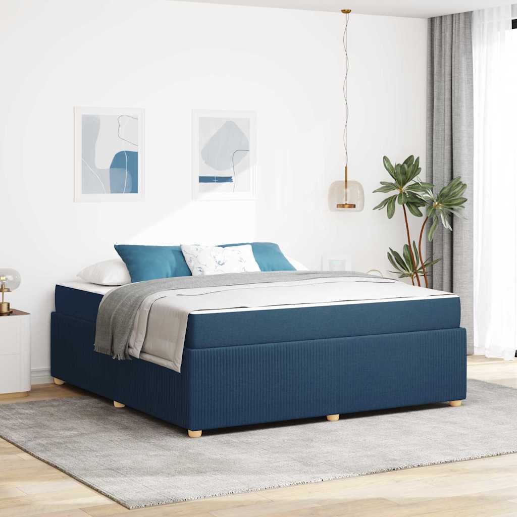 vidaXL Ramka łóżka z materacem Niebieski 180 x 200 cm tkanina
