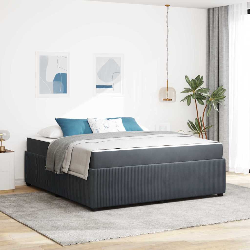 vidaXL Ramka łóżka z materacem Ciemnoszary 180 x 200 cm tkanina