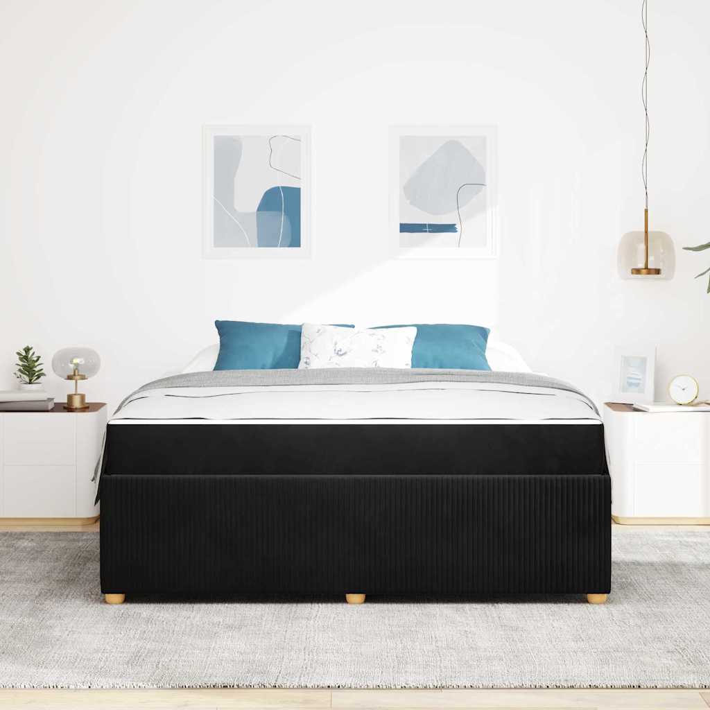 vidaXL Ramka łóżka z materacem Czarny 180 x 200 cm tkanina