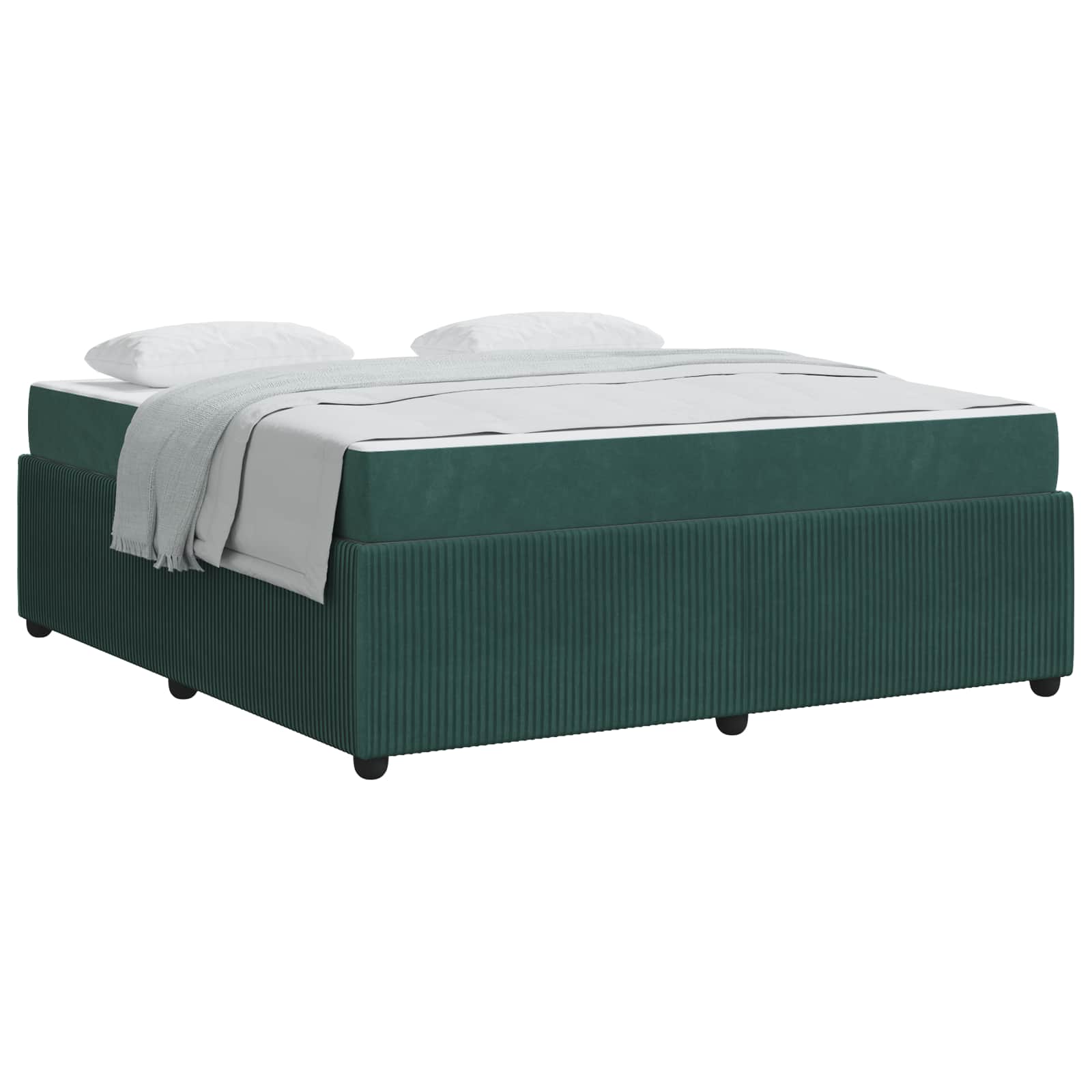 vidaXL Ramka łóżka z materacem Ciemna zieleń 180 x 200 cm tkanina