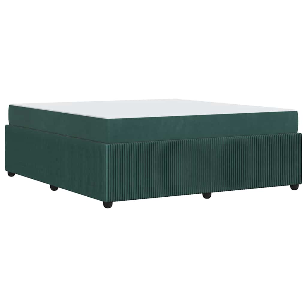 vidaXL Ramka łóżka z materacem Ciemna zieleń 180 x 200 cm tkanina