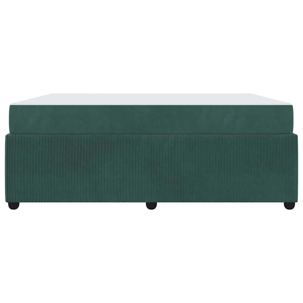 vidaXL Ramka łóżka z materacem Ciemna zieleń 180 x 200 cm tkanina