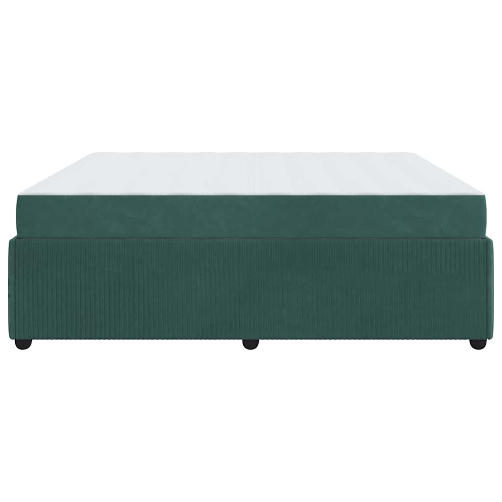 vidaXL Ramka łóżka z materacem Ciemna zieleń 180 x 200 cm tkanina