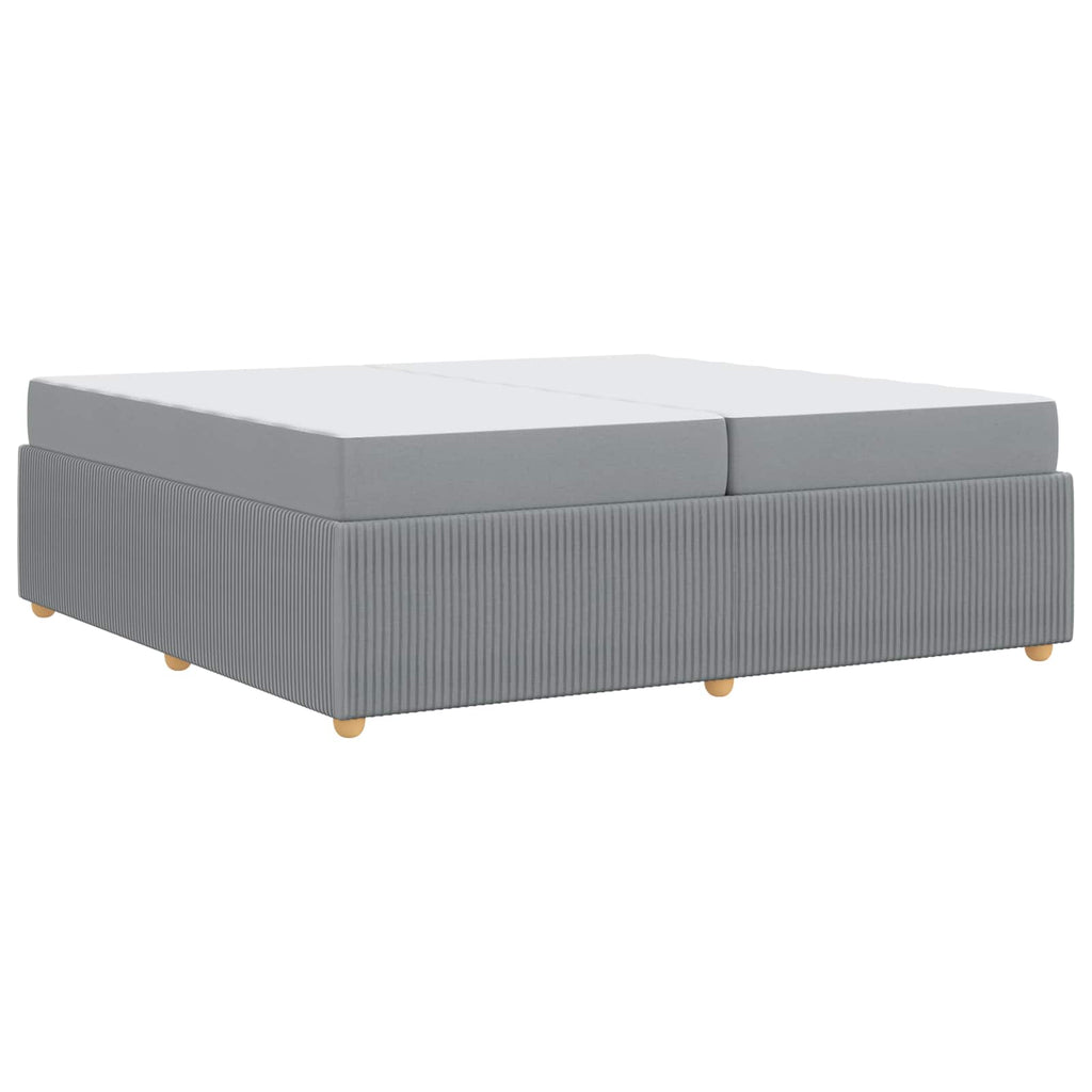 vidaXL Ramka łóżka z materacem Jasnoszary 200 x 200 cm tkanina