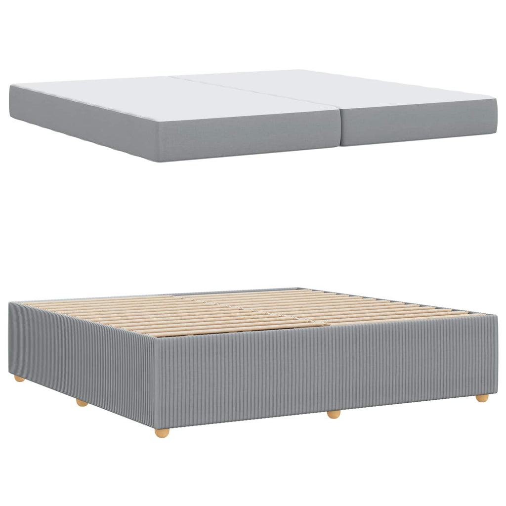 vidaXL Ramka łóżka z materacem Jasnoszary 200 x 200 cm tkanina