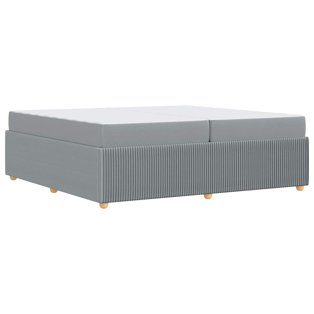 vidaXL Ramka łóżka z materacem Jasnoszary 200 x 200 cm tkanina