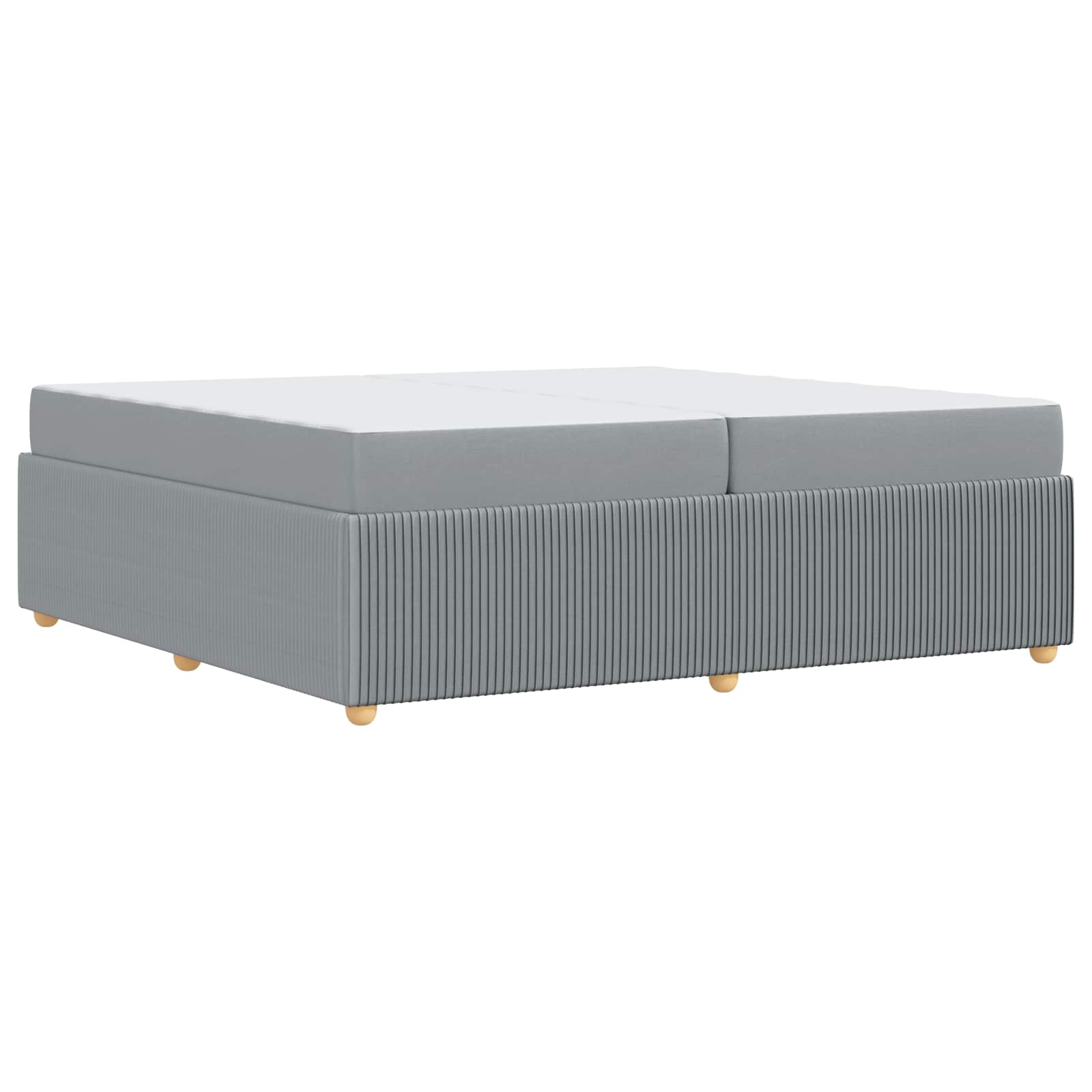 vidaXL Ramka łóżka z materacem Jasnoszary 200 x 200 cm tkanina
