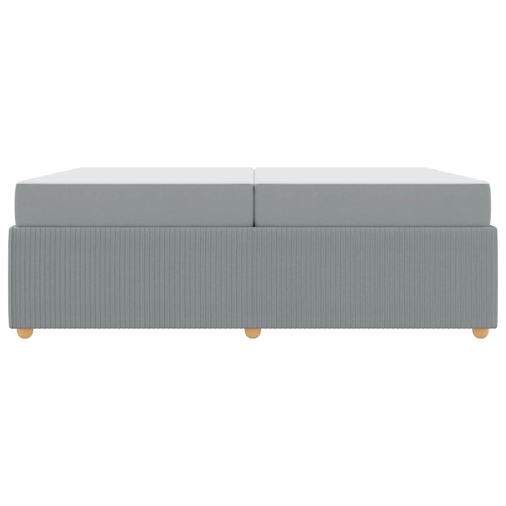 vidaXL Ramka łóżka z materacem Jasnoszary 200 x 200 cm tkanina