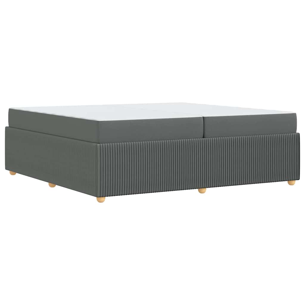vidaXL Ramka łóżka z materacem Ciemnoszary 200 x 200 cm tkanina