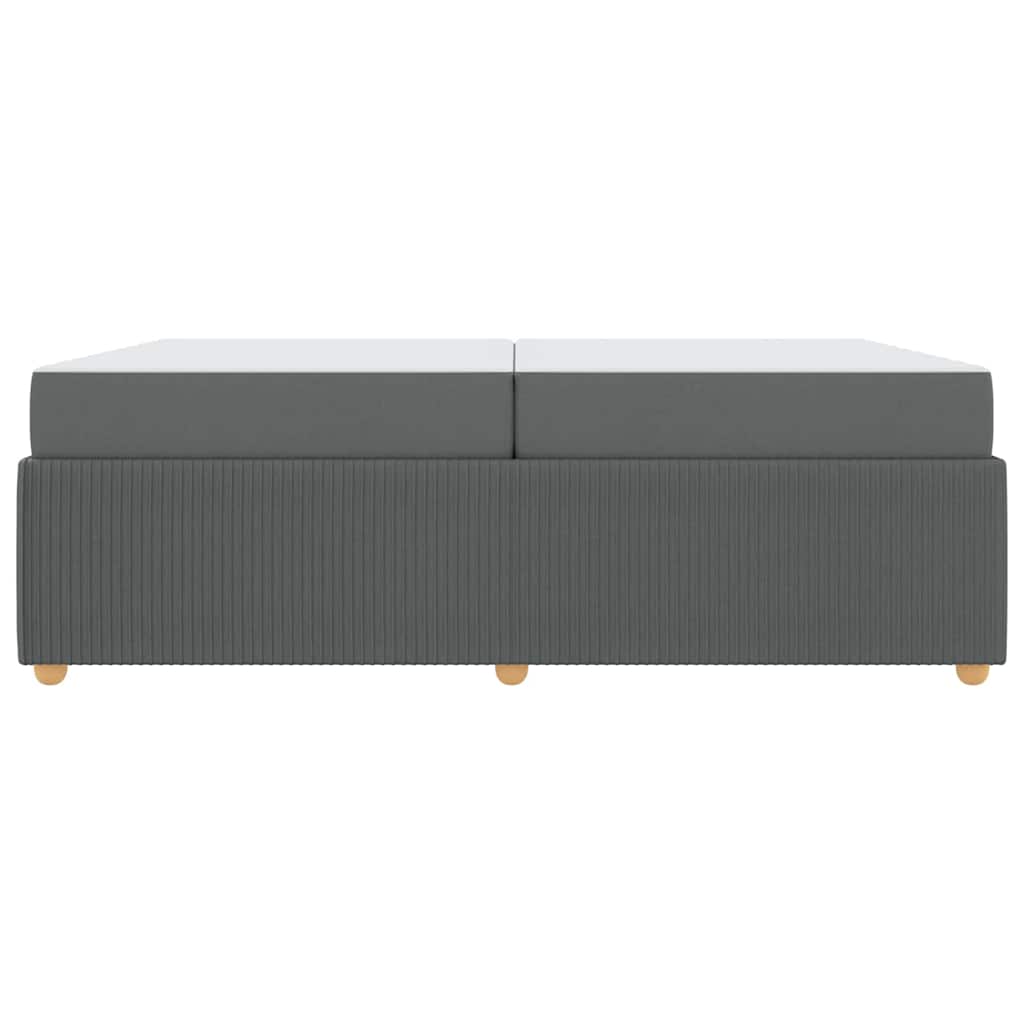 vidaXL Ramka łóżka z materacem Ciemnoszary 200 x 200 cm tkanina