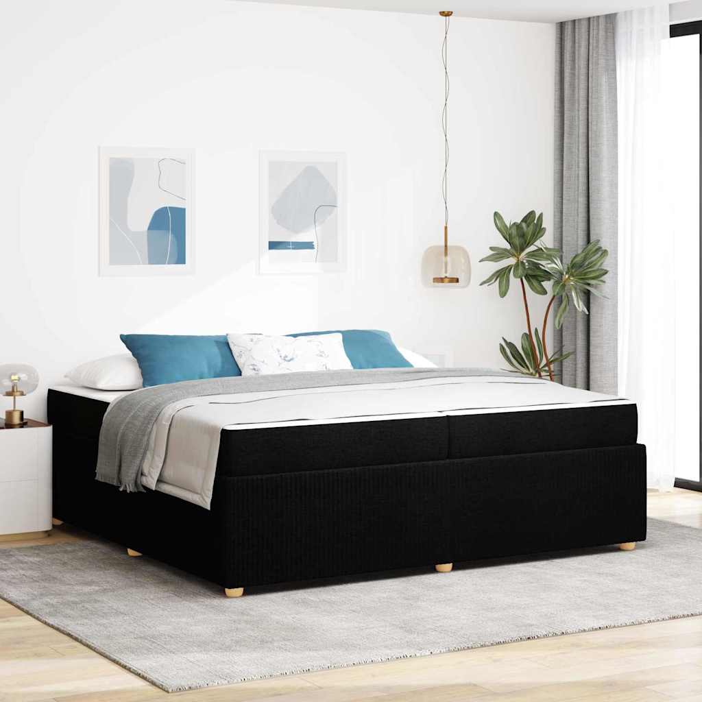 vidaXL Ramka łóżka z materacem Czarny 200 x 200 cm tkanina