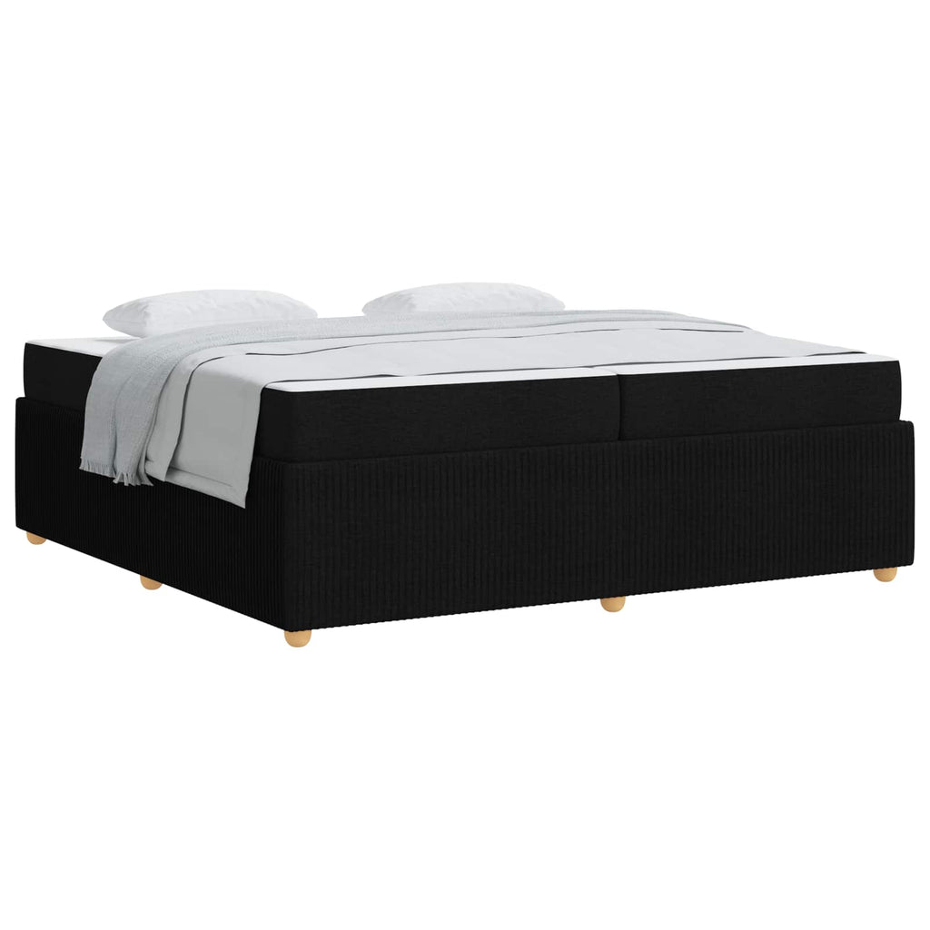 vidaXL Ramka łóżka z materacem Czarny 200 x 200 cm tkanina