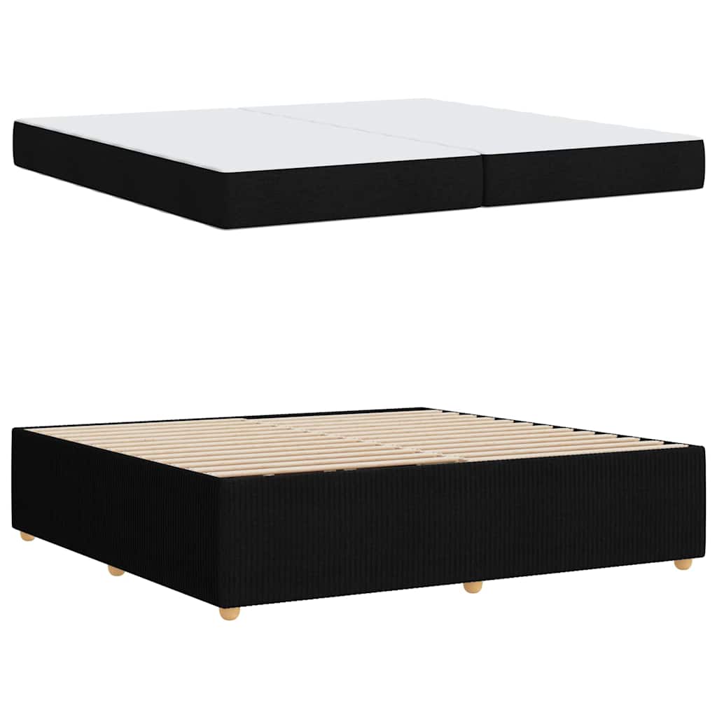 vidaXL Ramka łóżka z materacem Czarny 200 x 200 cm tkanina