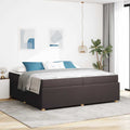 vidaXL Ramka łóżka z materacem Ciemny brąz 200 x 200 cm tkanina