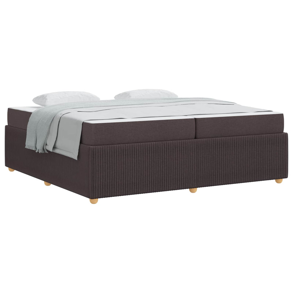 vidaXL Ramka łóżka z materacem Ciemny brąz 200 x 200 cm tkanina