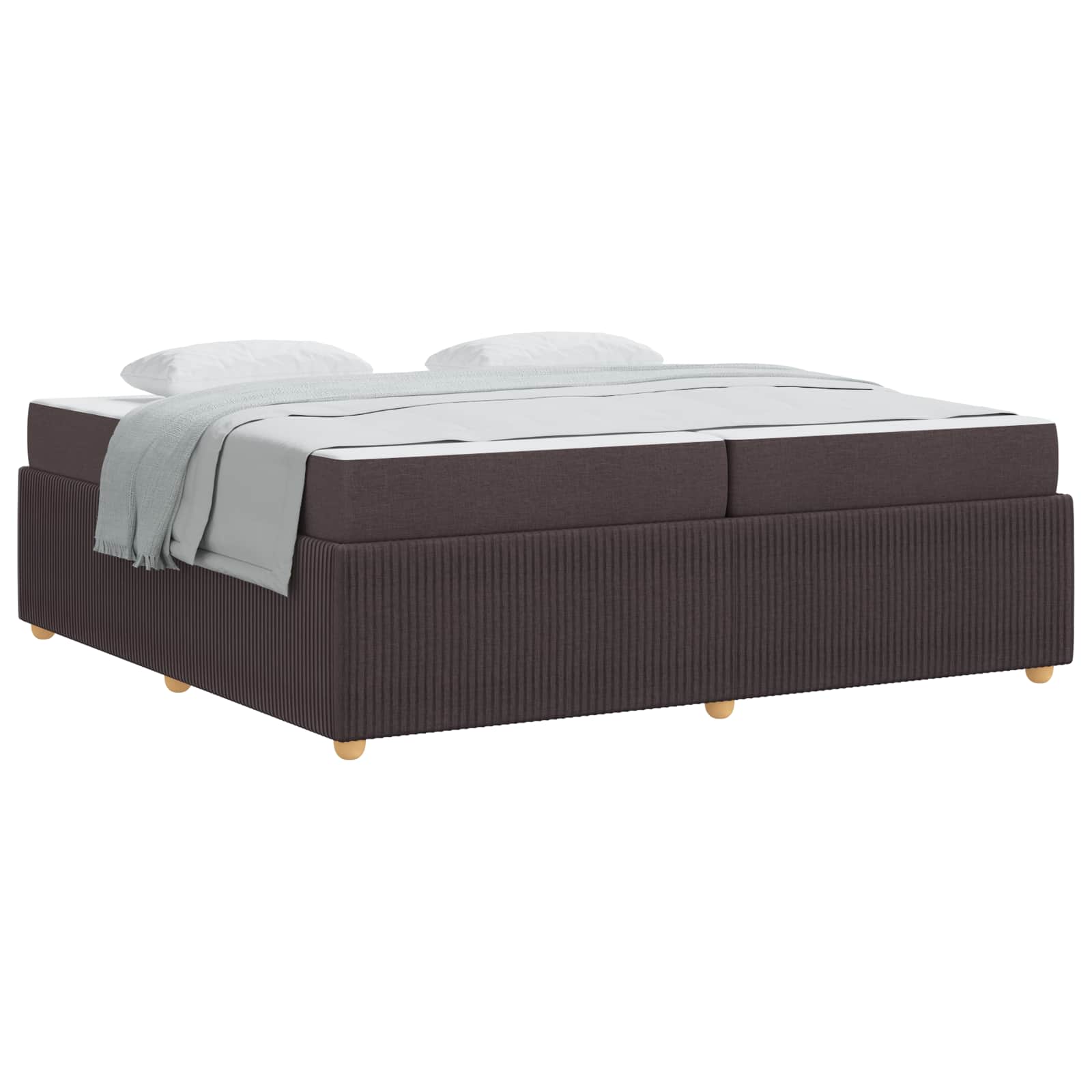vidaXL Ramka łóżka z materacem Ciemny brąz 200 x 200 cm tkanina