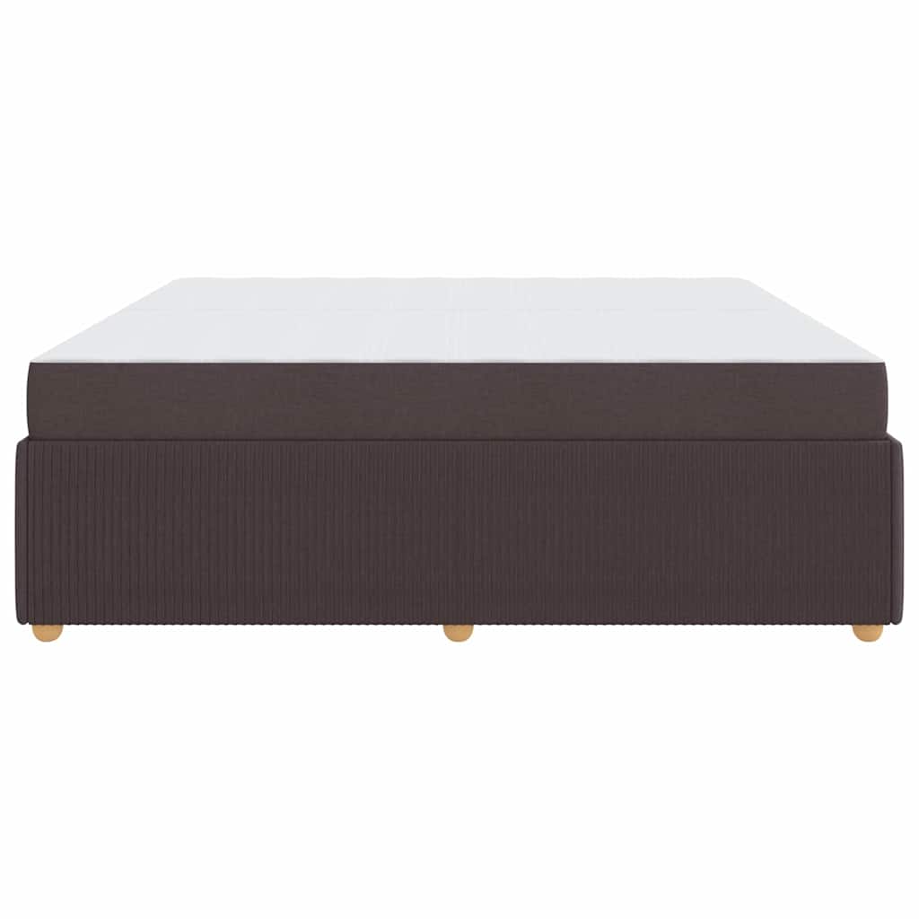 vidaXL Ramka łóżka z materacem Ciemny brąz 200 x 200 cm tkanina