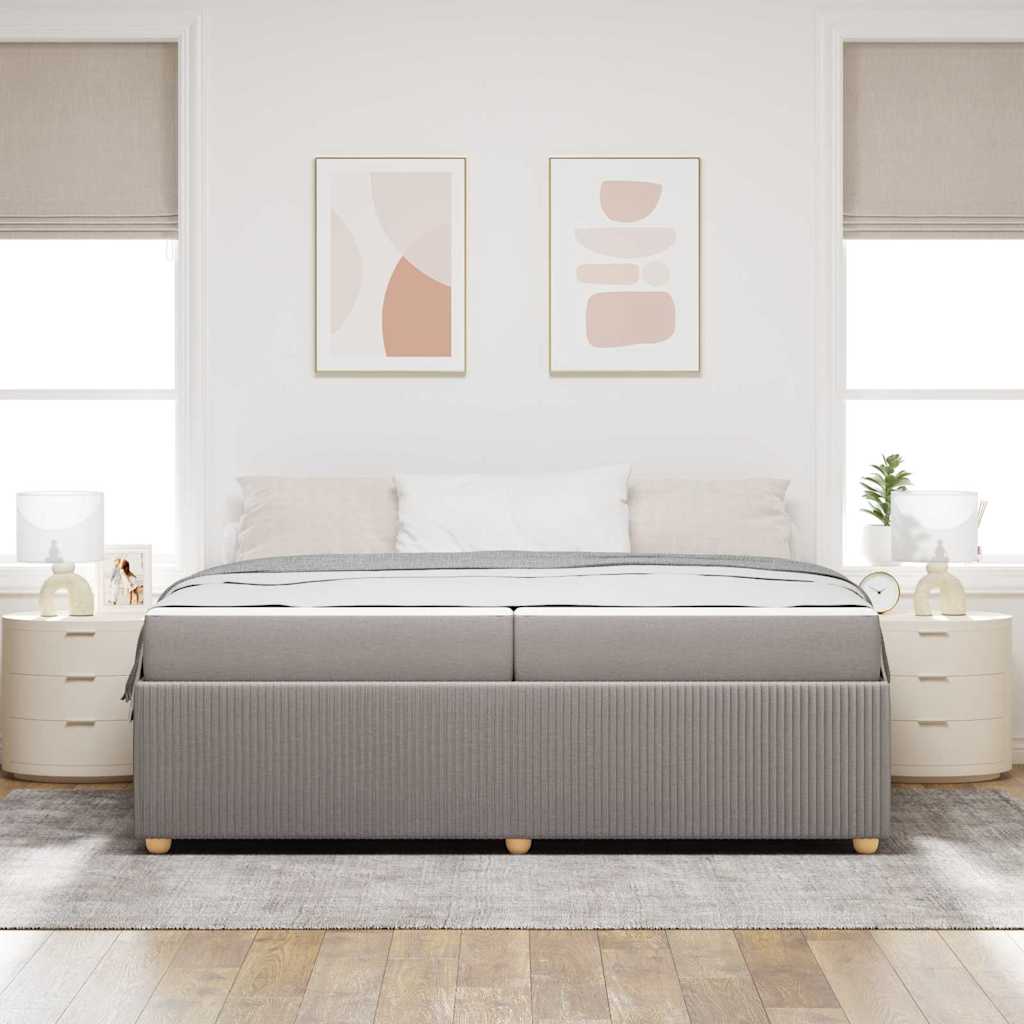 vidaXL Ramka łóżka z materacem Ciemnoszary 200 x 200 cm tkanina