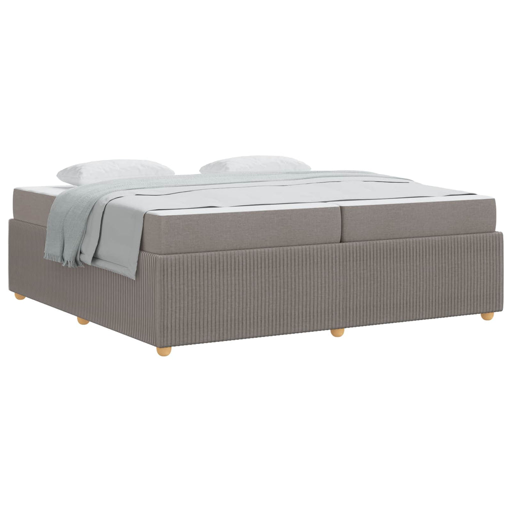 vidaXL Ramka łóżka z materacem Ciemnoszary 200 x 200 cm tkanina