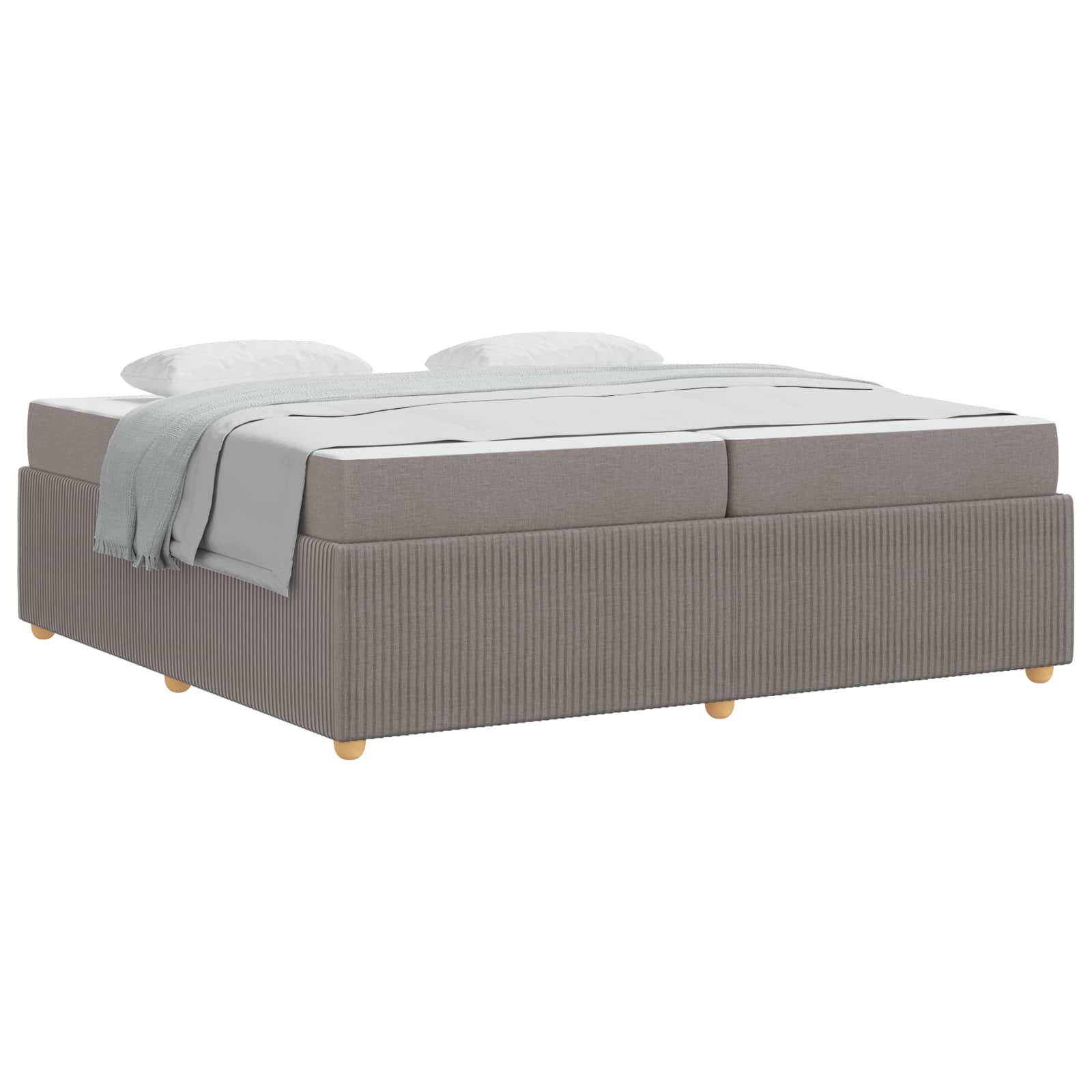 vidaXL Ramka łóżka z materacem Ciemnoszary 200 x 200 cm tkanina