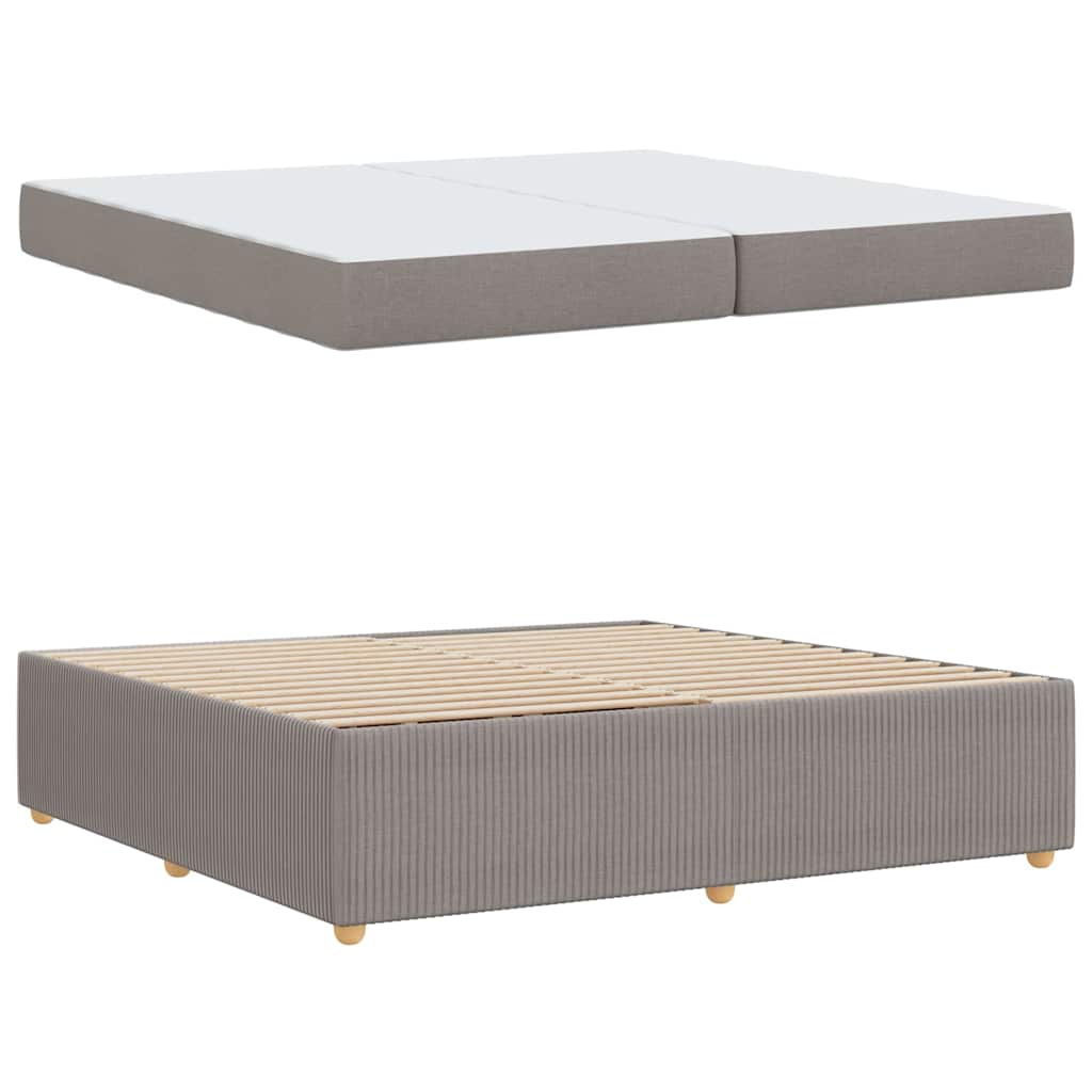 vidaXL Ramka łóżka z materacem Ciemnoszary 200 x 200 cm tkanina