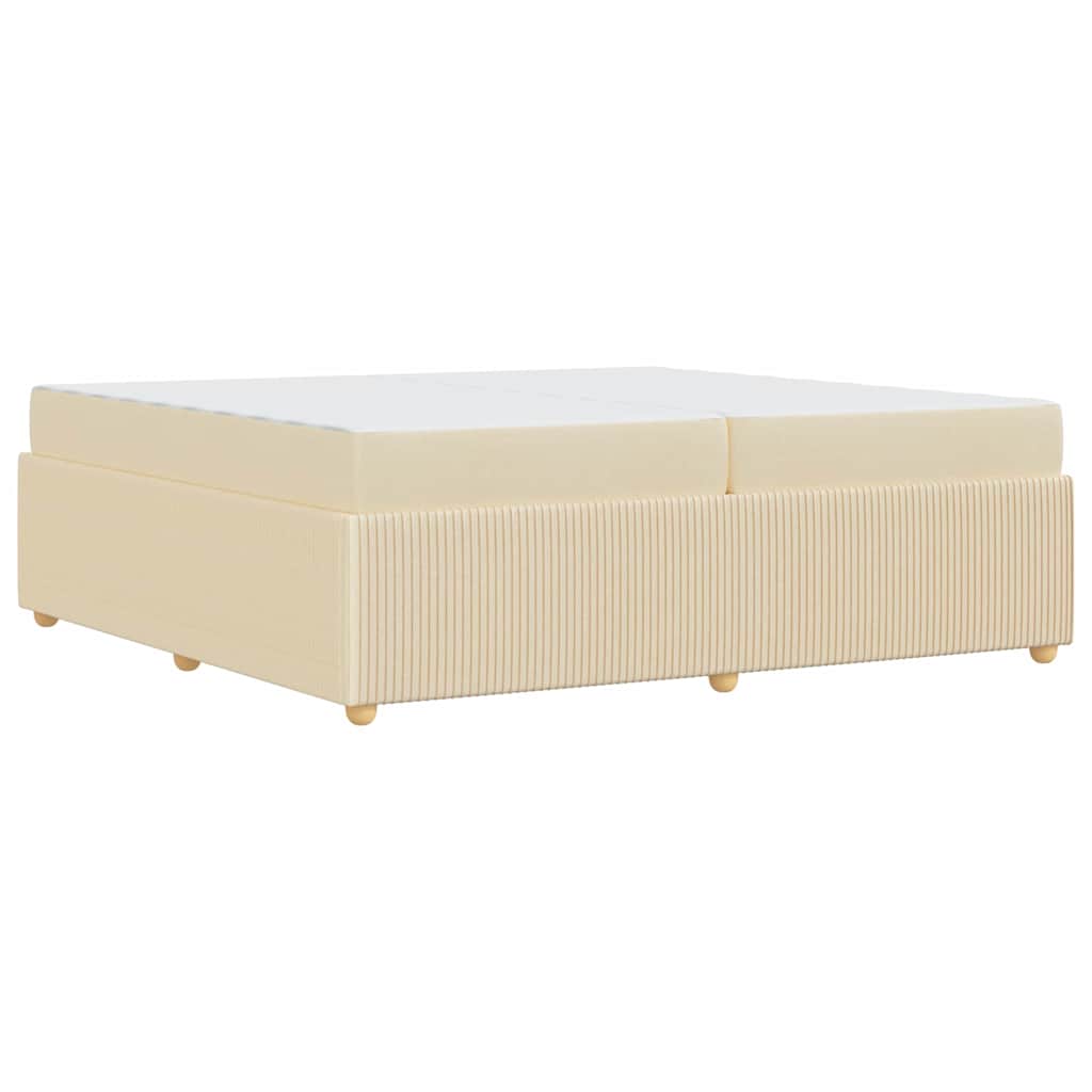 vidaXL Ramka łóżka z materacem Kremowy 200 x 200 cm tkanina