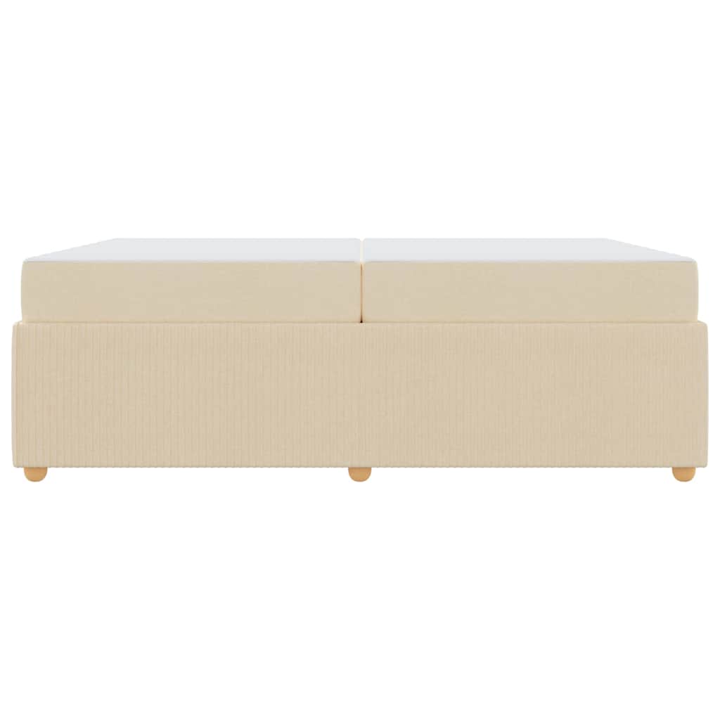 vidaXL Ramka łóżka z materacem Kremowy 200 x 200 cm tkanina