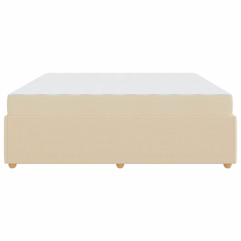 vidaXL Ramka łóżka z materacem Kremowy 200 x 200 cm tkanina