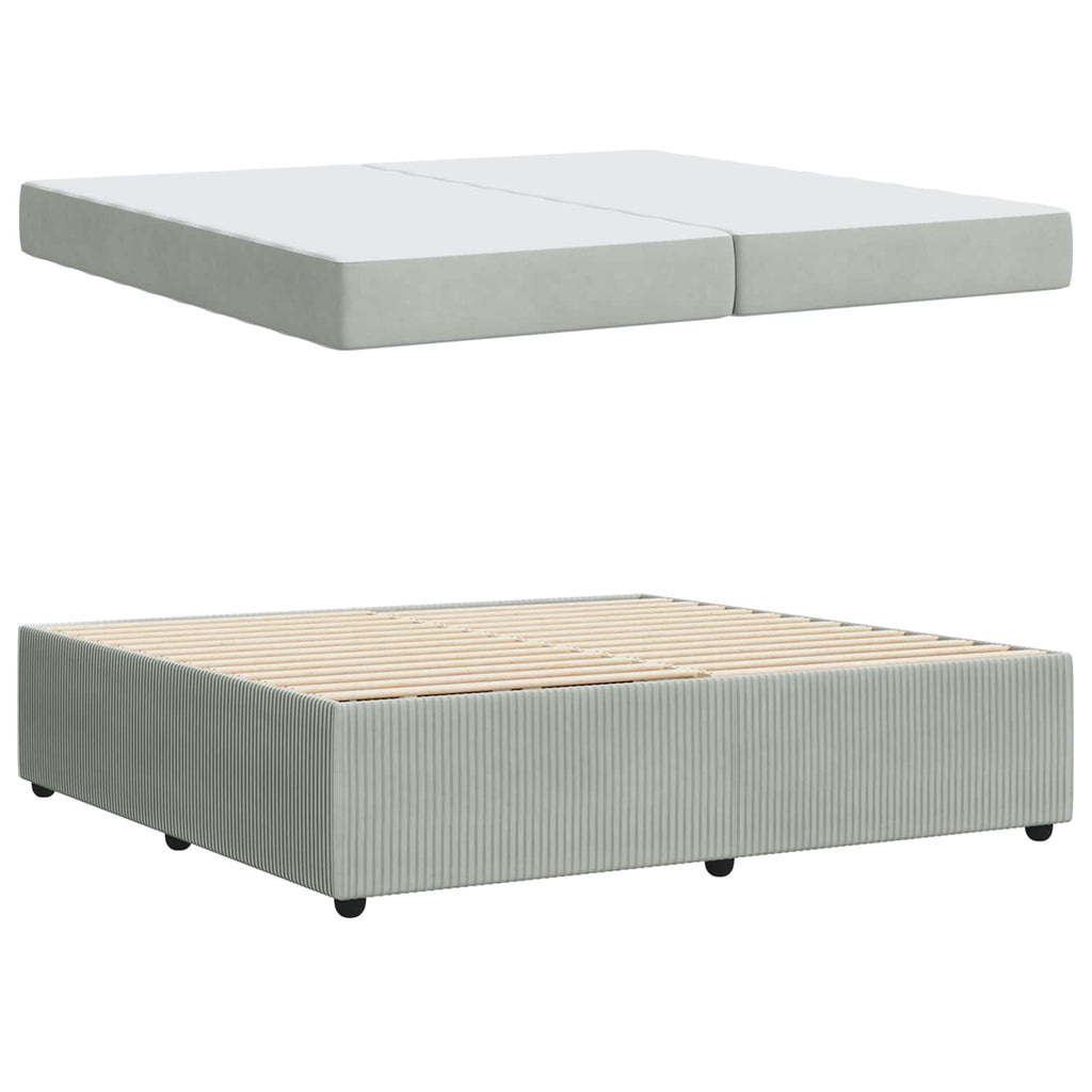 vidaXL Ramka łóżka z materacem Jasnoszary 200 x 200 cm tkanina