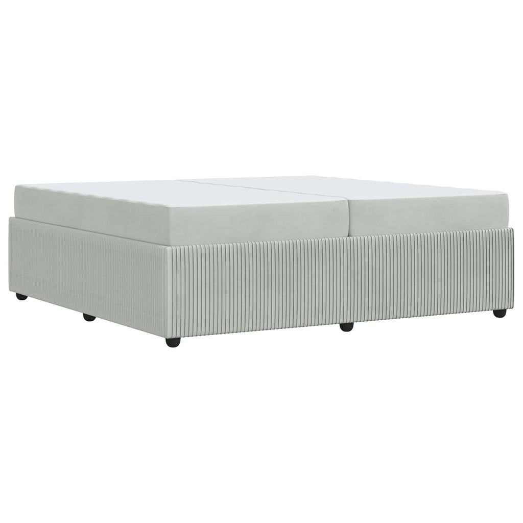 vidaXL Ramka łóżka z materacem Jasnoszary 200 x 200 cm tkanina