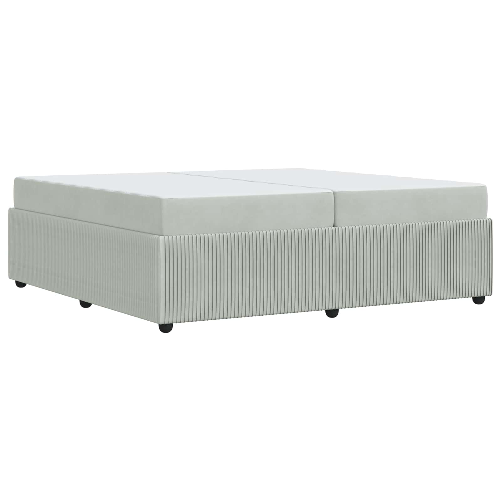 vidaXL Ramka łóżka z materacem Jasnoszary 200 x 200 cm tkanina