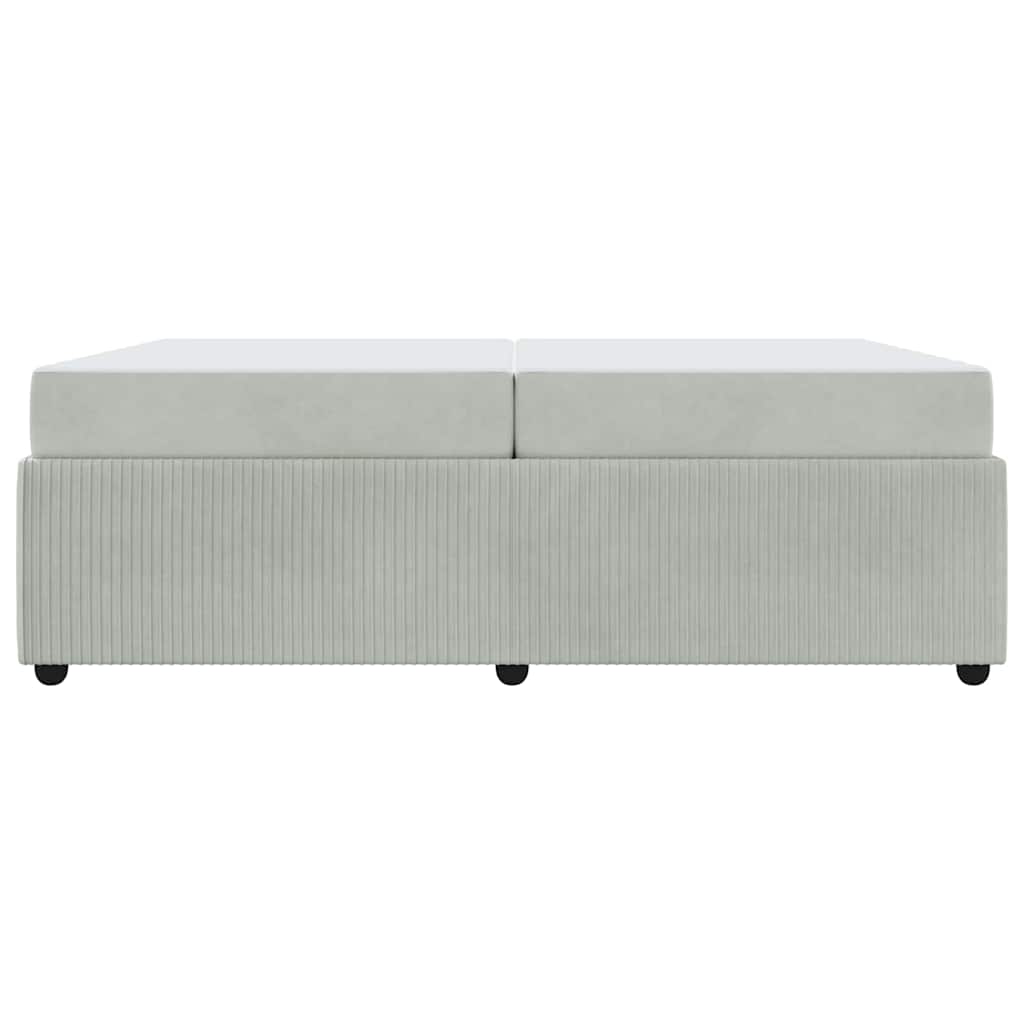 vidaXL Ramka łóżka z materacem Jasnoszary 200 x 200 cm tkanina