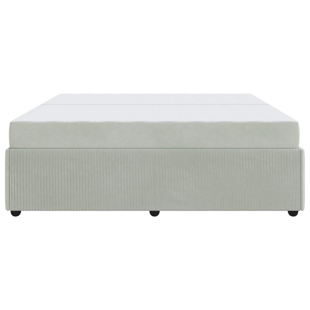vidaXL Ramka łóżka z materacem Jasnoszary 200 x 200 cm tkanina