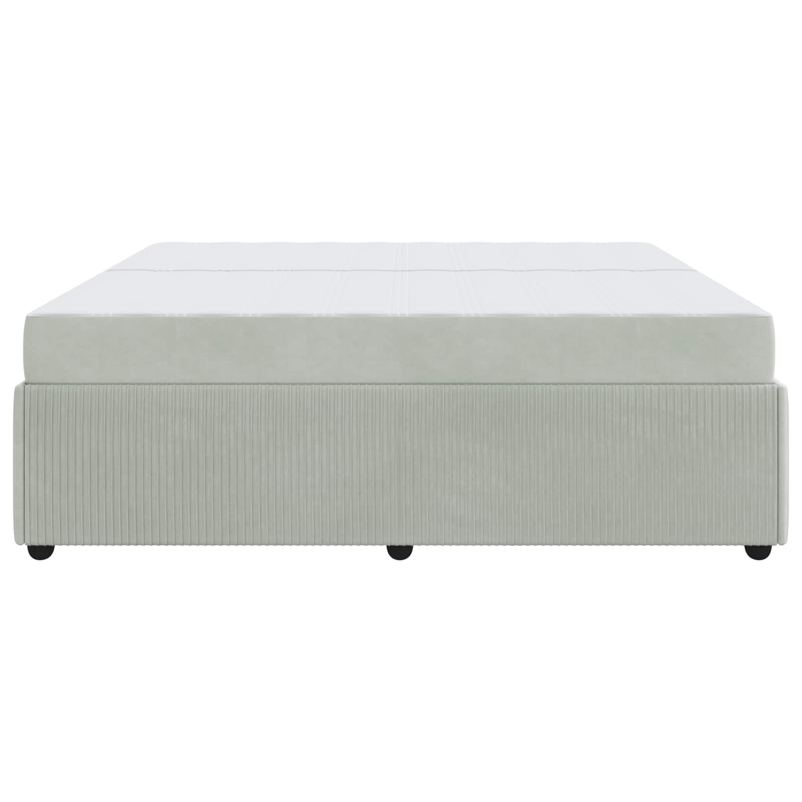 vidaXL Ramka łóżka z materacem Jasnoszary 200 x 200 cm tkanina