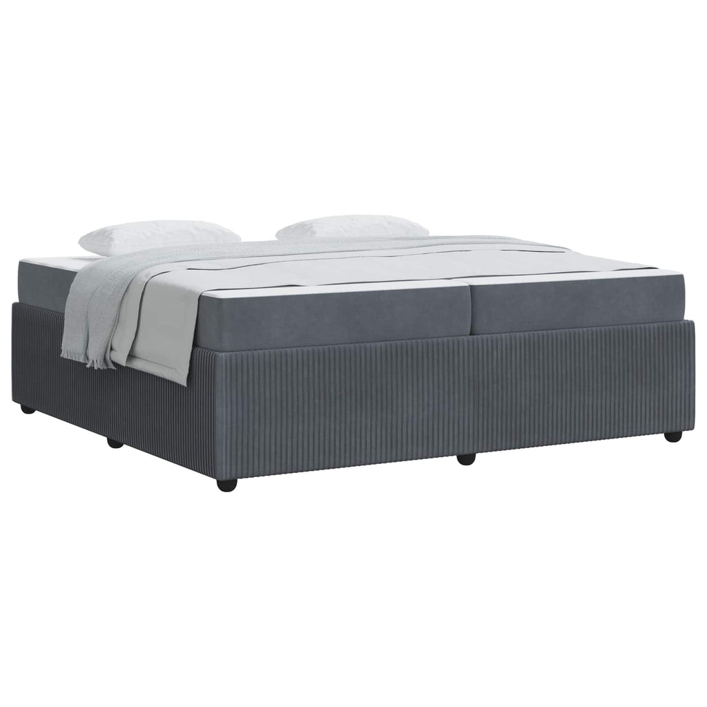vidaXL Ramka łóżka z materacem Ciemnoszary 200 x 200 cm tkanina