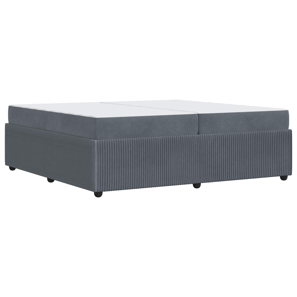 vidaXL Ramka łóżka z materacem Ciemnoszary 200 x 200 cm tkanina